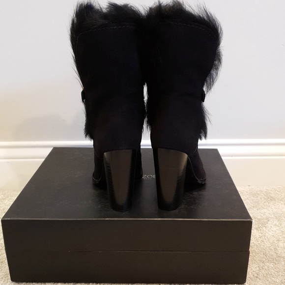 NWT Rachel Zoe Bardot fur ankle boots block heel - Picture 5 of 8